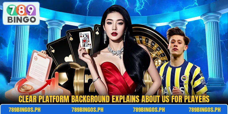 Clear platform background explains about us for players