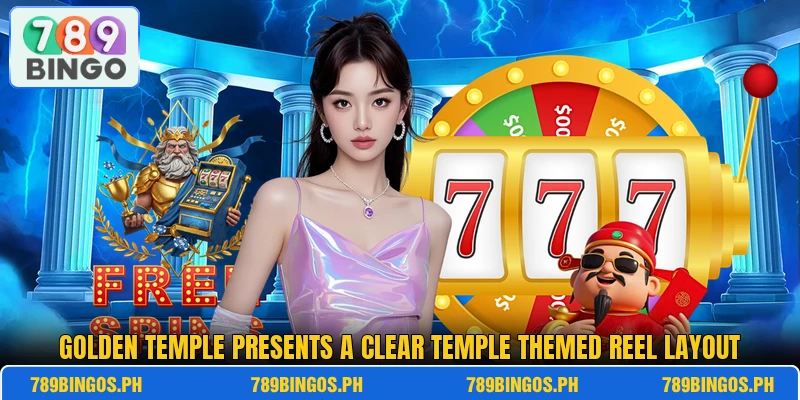 Golden Temple presents a clear temple themed reel layout