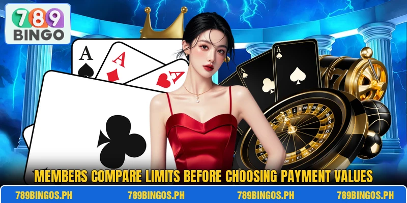 Members compare limits before choosing payment values Members compare limits before choosing payment values