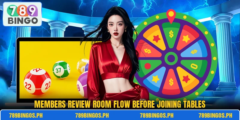 Members review room flow before joining tables