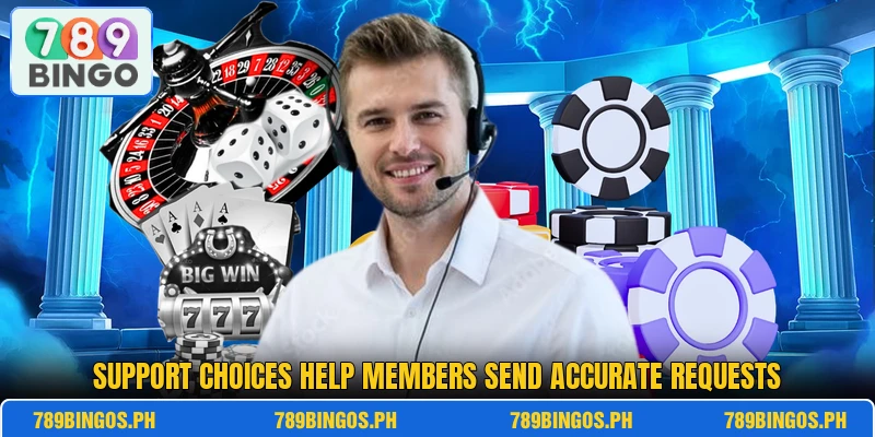 Support choices help members send accurate requests